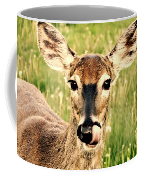 Deer Coffee Mug featuring the photograph Happy by Tami Quigley