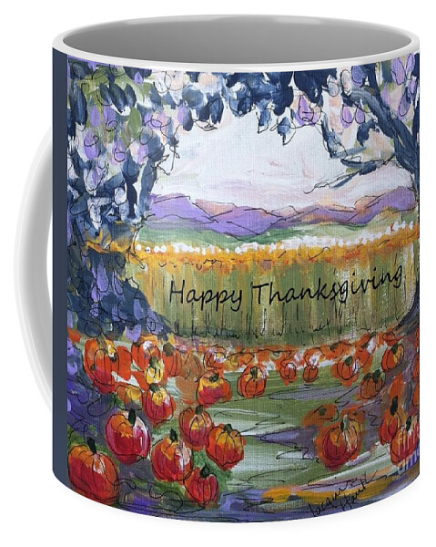 Happy Thanksgiving Coffee Mug featuring the painting Happy Thanksgiving Greeting Card by Jacqui Hawk