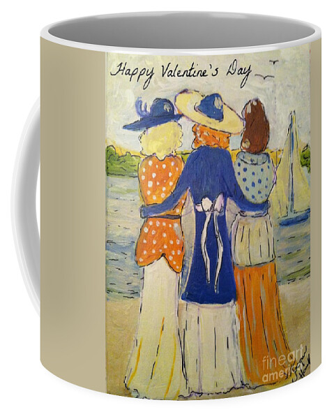 Jacquihawkart Coffee Mug featuring the painting Happy Valentine's Day Card by Jacqui Hawk