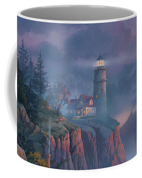 #faatoppicks Coffee Mug featuring the painting Harbor Light Hideaway by Michael Humphries