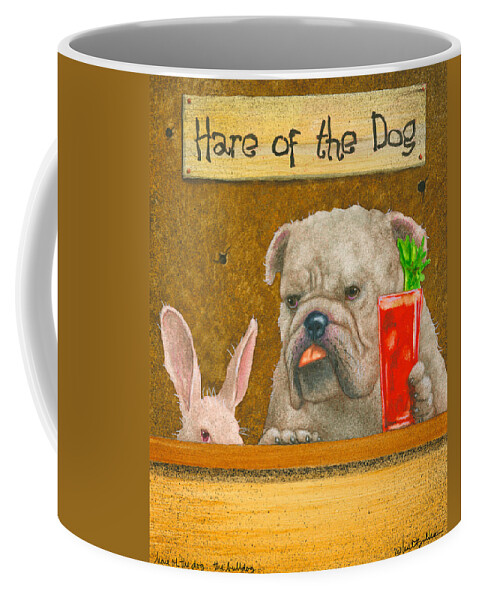 Will Bullas Coffee Mug featuring the painting Hare Of The Dog...the Bulldog... by Will Bullas