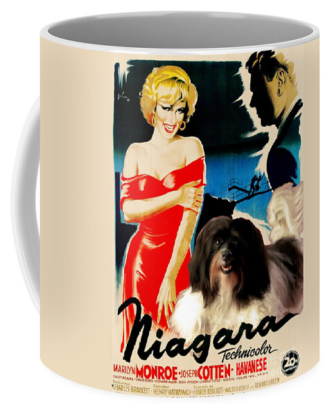 Havanese Coffee Mug featuring the painting Havanese Art - Niagara Movie Poster by Sandra Sij