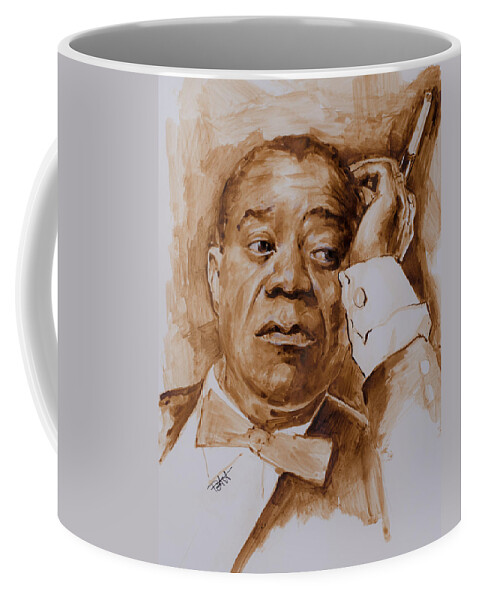 Louis Armstrong Coffee Mug featuring the painting Having a break by Laur Iduc