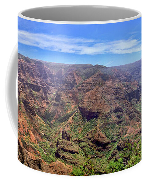 Hawaii Coffee Mug featuring the photograph Hawaii Kauai Waimea Canyon Beautiful Panorama by David Zanzinger