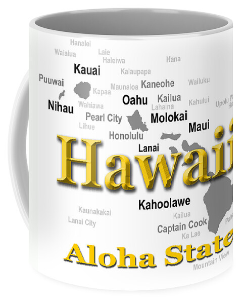 Hawaii Coffee Mug featuring the photograph Hawaii State Pride Map Silhouette by Keith Webber Jr