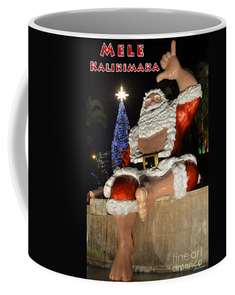 Mele Kalikimaka Merry Christmas Coffee Mug featuring the photograph Hawaiian Santa by Aloha Art
