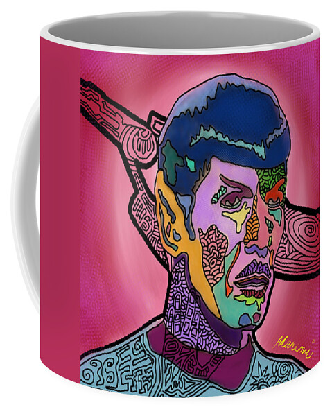 Spock Coffee Mug featuring the digital art He Lived and Prospered by Marconi Calindas