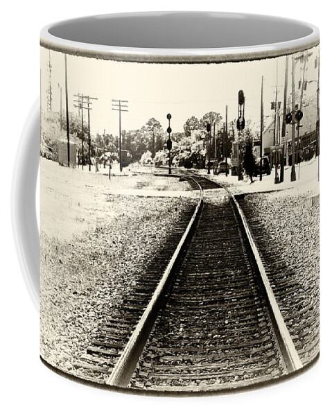 Heading East Coffee Mug featuring the photograph Railroad - Tracks - Heading East by Barry Jones