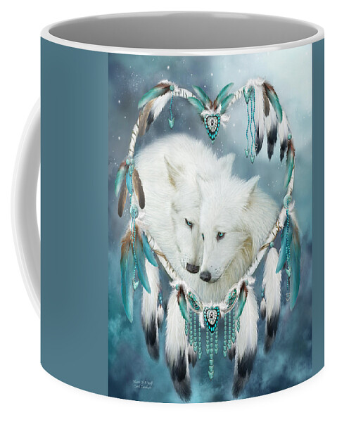 Carol Cavalaris Coffee Mug featuring the mixed media Heart Of A Wolf by Carol Cavalaris