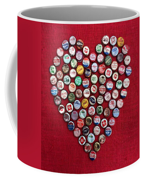 Heart Coffee Mug featuring the mixed media Heart Pop by Carol Neal