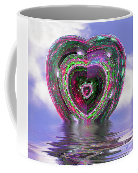 Heart Coffee Mug featuring the digital art Heart Up by Dee Flouton