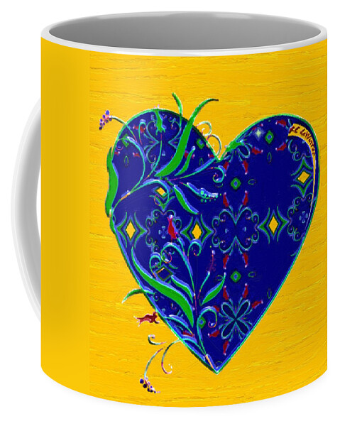 Flowers Coffee Mug featuring the painting Heartbloom by RC DeWinter