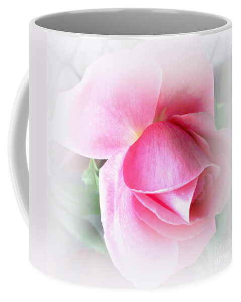 Pink Rose Coffee Mug featuring the photograph Heartfelt Pink Rose by Judy Palkimas