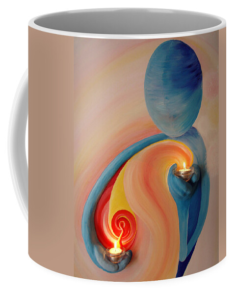  Coffee Mug featuring the painting Helping Hands High Resolution 2 by Catt Kyriacou