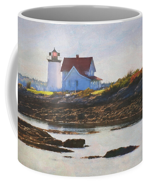 Lighthouse Coffee Mug featuring the photograph Hendricks Head Lighthouse - Maine by Jean-Pierre Ducondi