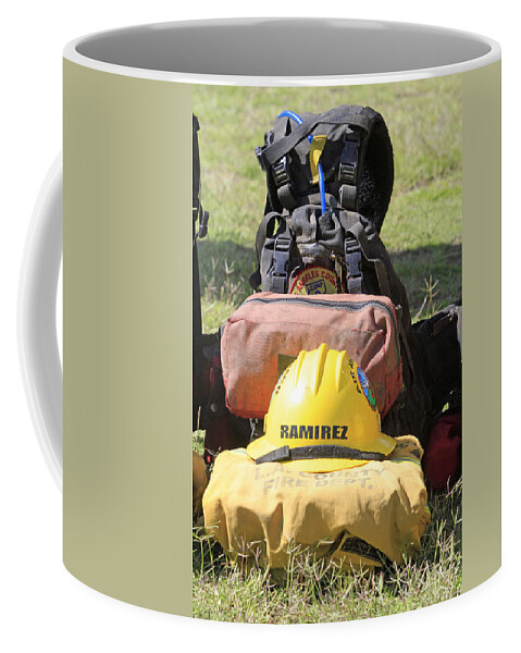 Lafd Coffee Mug featuring the photograph Hero's Gear by Shoal Hollingsworth
