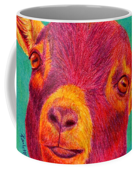 Goat Coffee Mug featuring the drawing Hey Kid by Ann Ranlett