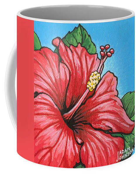 Hibiscus Coffee Mug featuring the painting Hibiscus 05 by Adam Johnson