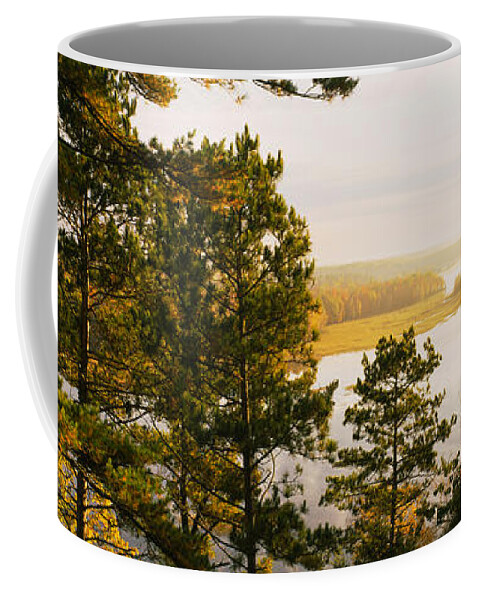 Photography Coffee Mug featuring the photograph High Angle View Of A River, Ausable by Panoramic Images