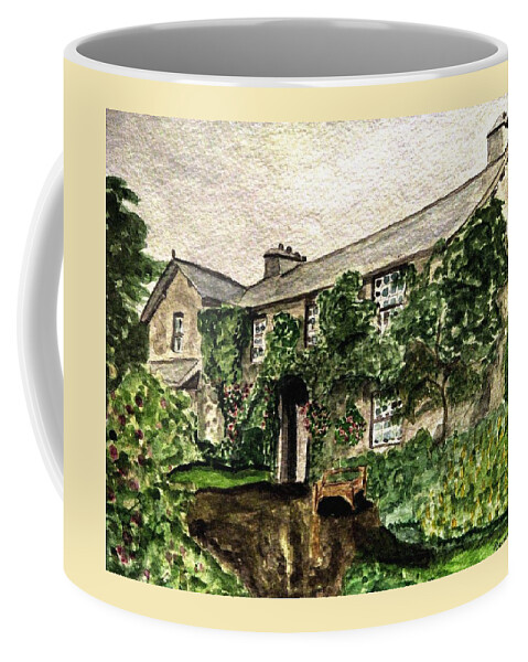 English Cottages Coffee Mug featuring the painting Hill Top Farm Home of Beatrix Potter by Angela Davies