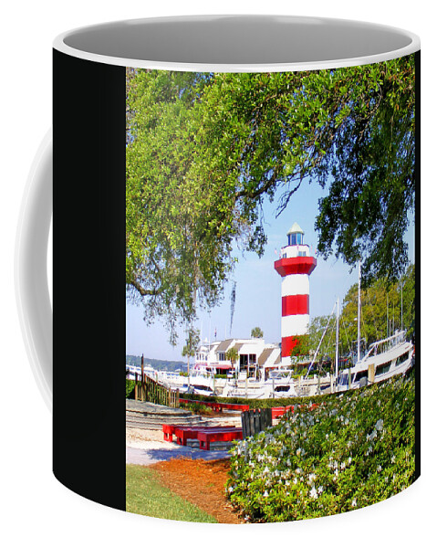 Hilton Head Coffee Mug featuring the photograph Hilton Head Lighthouse and Marina by Duane McCullough