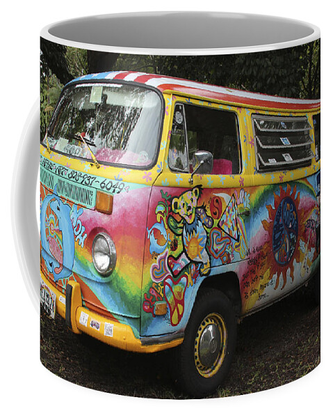 Volkswagon Coffee Mug featuring the photograph Vintage 1960's VW Hippie Bus, Hawaii by Venetia Featherstone-Witty