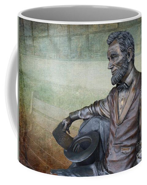 Springfield Illinois Coffee Mug featuring the photograph History - Abraham Lincoln Contemplates - Luther Fine Art by Luther Fine Art