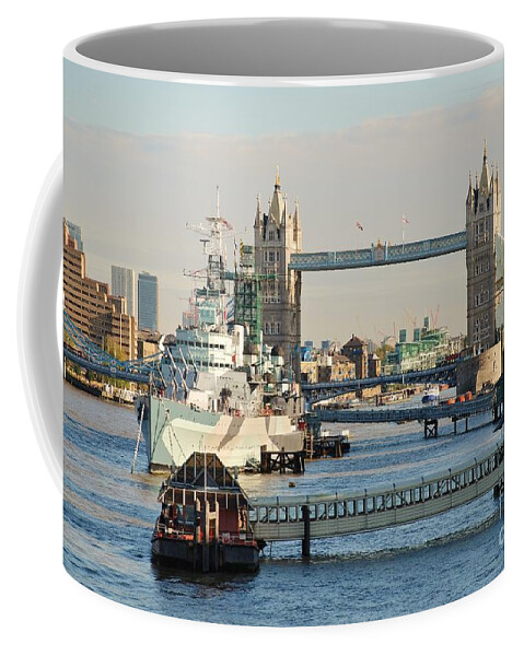Hms Coffee Mug featuring the photograph HMS Belfast London by David Fowler