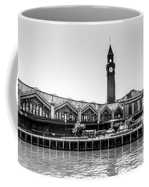 B&w Coffee Mug featuring the photograph Hoboken Terminal Tower by Anthony Sacco