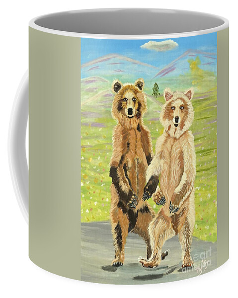 Alaska Coffee Mug featuring the painting Hoedown on the Tundra by Phyllis Kaltenbach