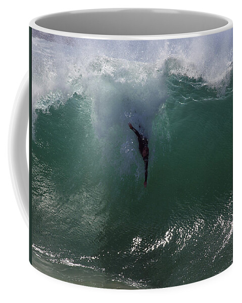 Big Surf Coffee Mug featuring the photograph Hold Your Breath by Joe Schofield