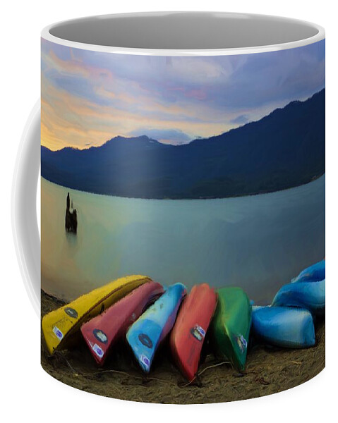 Lake Coffee Mug featuring the photograph Holding On To Summer by Heidi Smith