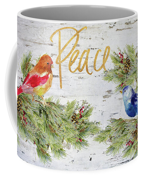 Holiday Coffee Mug featuring the painting Holiday Peace by Lanie Loreth