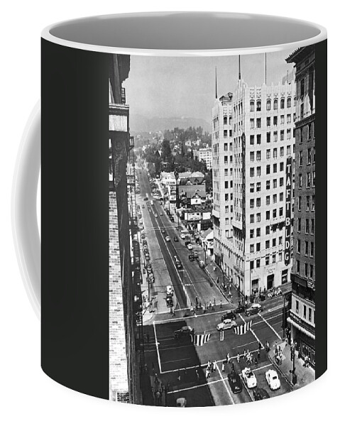 1940s Coffee Mug featuring the photograph Hollywood And Vine In LA by Underwood Archives