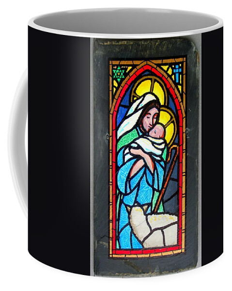 Mary Coffee Mug featuring the painting Holy Bonding by Jim Harris