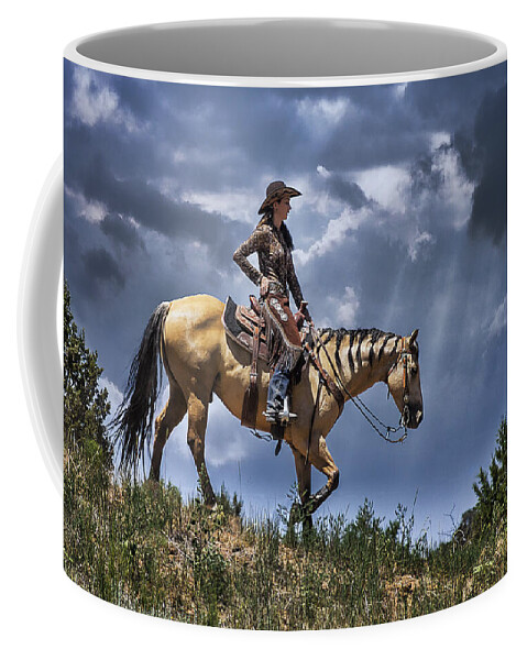 Horse Coffee Mug featuring the photograph Homeward Bound by Priscilla Burgers