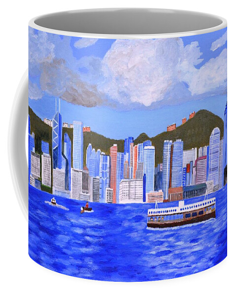 Hong Kong Coffee Mug featuring the painting Hong Kong by Magdalena Frohnsdorff