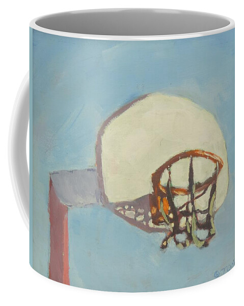 Basketball Coffee Mug featuring the painting Hoop Dreams - Art by Bill Tomsa by Bill Tomsa