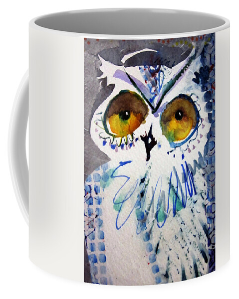 Children's Room Coffee Mug featuring the painting Hoot Uncropped by Laurel Bahe