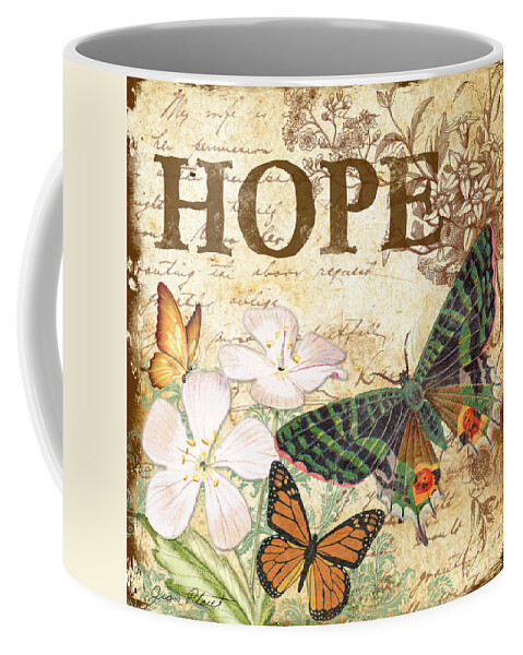 Digital Art Coffee Mug featuring the digital art Hope and Butterflies by Jean Plout
