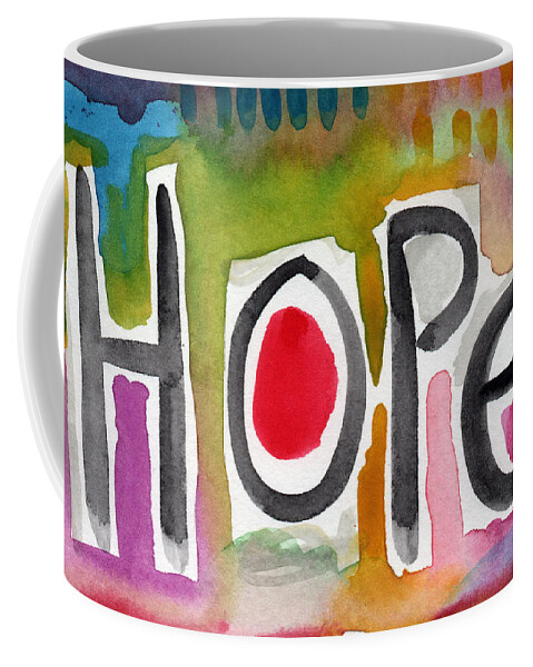 Hope Coffee Mug featuring the painting Hope- colorful abstract painting by Linda Woods
