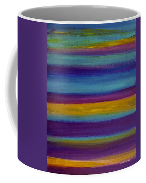 Abstract Coffee Mug featuring the painting Horizons by Dick Bourgault