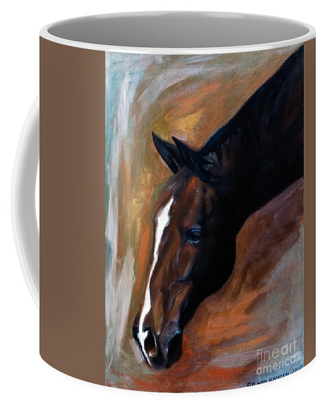 Horse Coffee Mug featuring the painting horse - Apple copper by Go Van Kampen