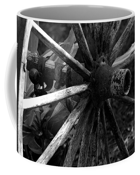 Wagon Coffee Mug featuring the photograph Horse Carriage Wheel by David Weeks