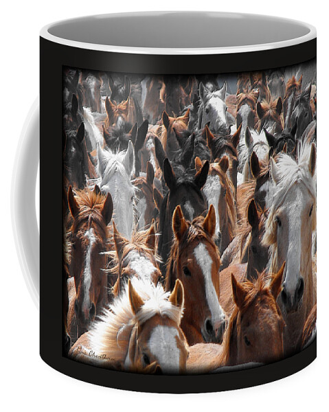 Horse Coffee Mug featuring the photograph Horse Faces by Kae Cheatham