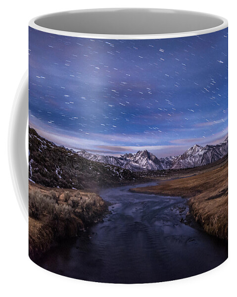 Adventure Coffee Mug featuring the photograph Hot Creek Star Trails by Cat Connor