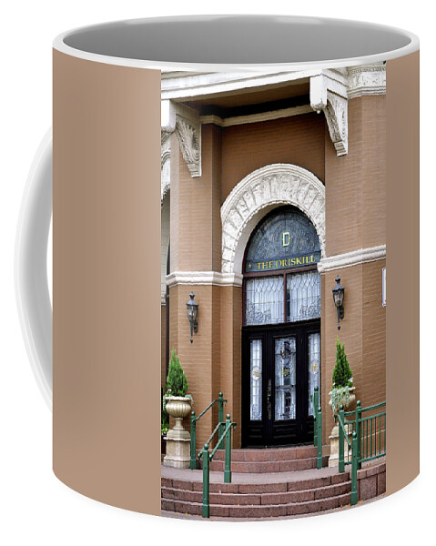 Driskill Hotel Photograph Coffee Mug featuring the photograph Hotel Door Entrance by Kristina Deane