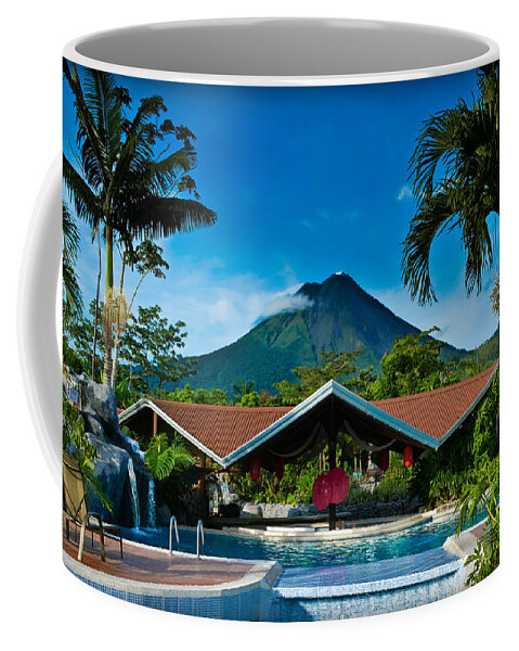 Arenal Springs Hotel Coffee Mug featuring the photograph Hotel with a Hot View by Gary Keesler