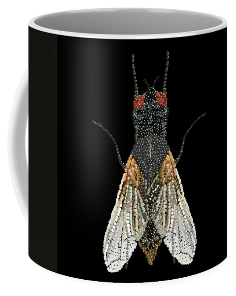  Coffee Mug featuring the digital art House Fly Bedazzled by R Allen Swezey