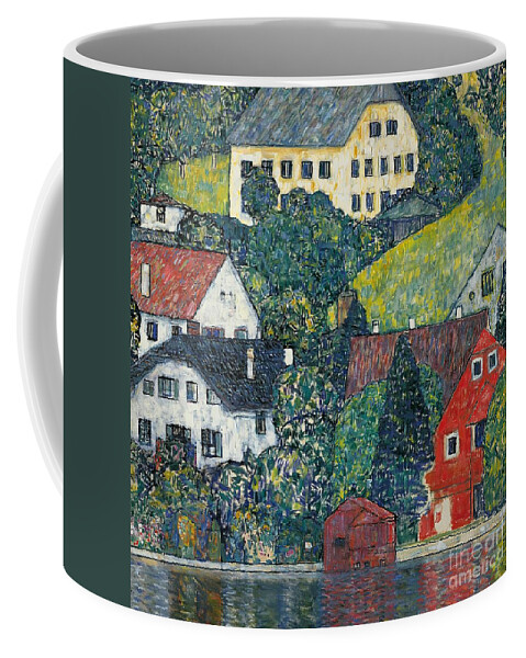Klimt Coffee Mug featuring the painting Houses at Unterach on the Attersee by Gustav Klimt